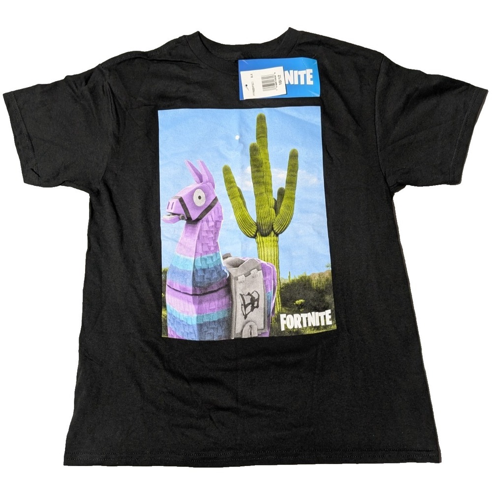 FORTNITE Loot Llama‎ Cactus Cotton T-Shirt - Boys 10/12 NEW